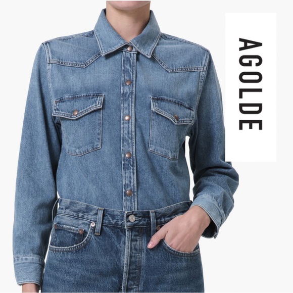 Agolde Tops - Agolde Glinda Denim Shirt Western
